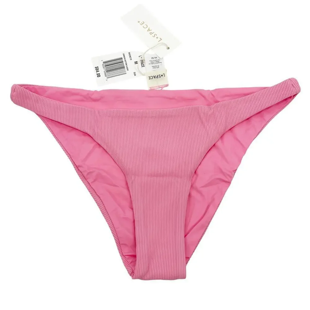 L*Space The Camacho Bikini Bottoms Low Rise In Guava Pink Medium NEW with Tags!